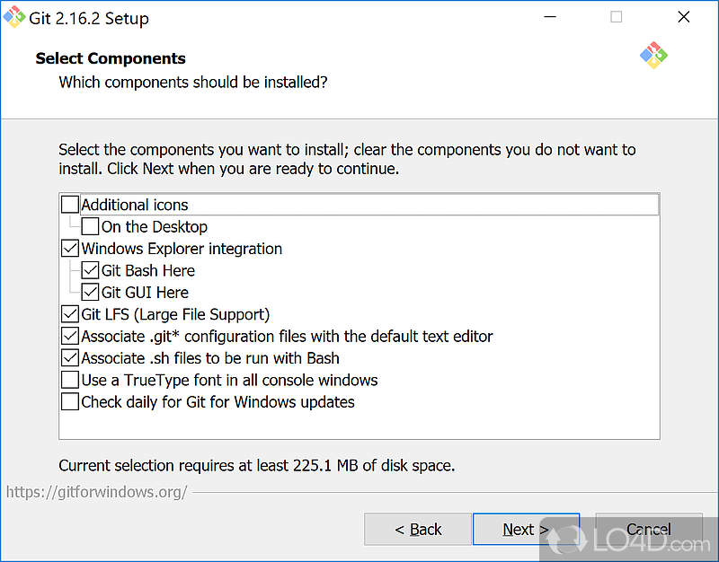 Integrates Git Bash and Git GUI into Windows - Screenshot of Git for Windows