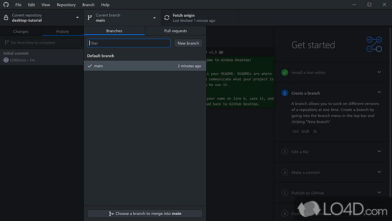 GUI to work with your Github account easier - Screenshot of GitHub Desktop