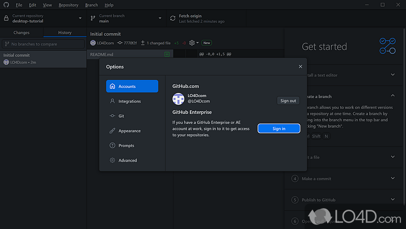 Make sharing easier - Screenshot of GitHub Desktop