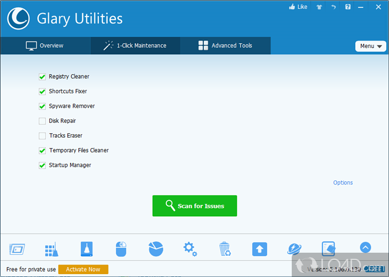 Utility to clean the PC and improve the general performance - Screenshot of Glary Utilities