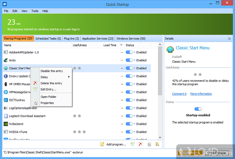 Glarysoft Startup Manager screenshot