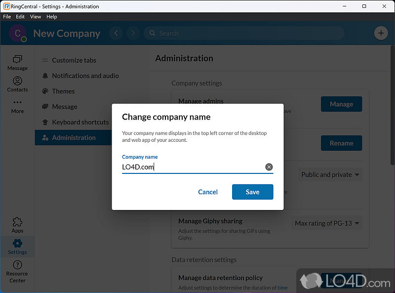 RingCentral: Usability - Screenshot of RingCentral