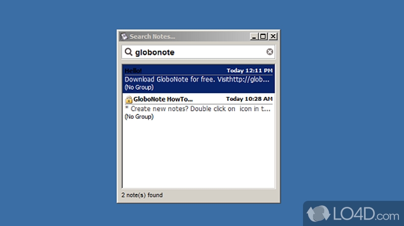 GloboNote: User interface - Screenshot of GloboNote