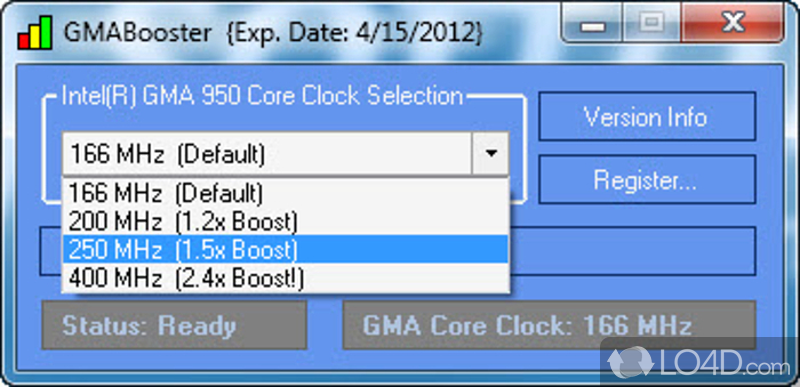 World's first and only perfomance boost solution for Intel Graphics Media Accelerator series - Screenshot of GMABooster