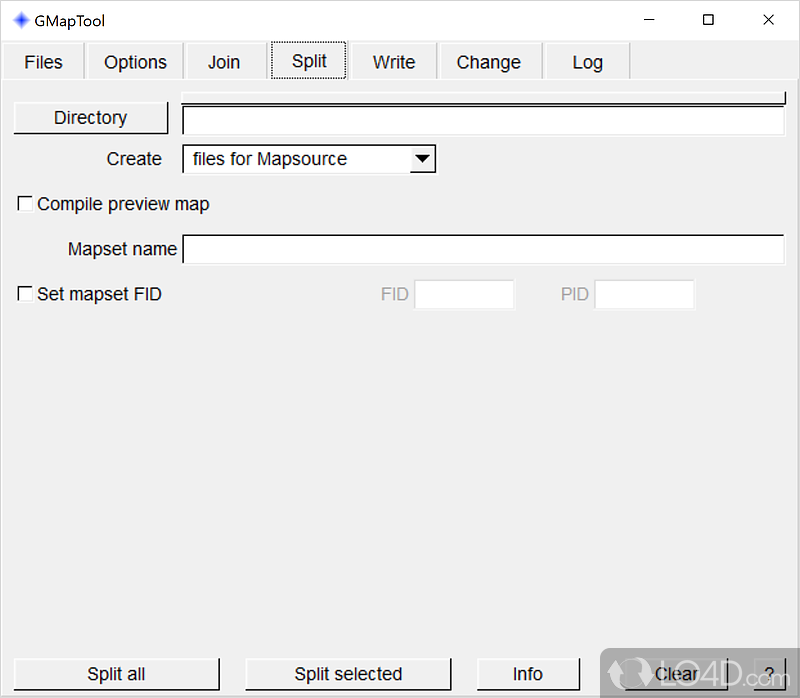 Merge or split Garmin maps - Screenshot of GMapTool