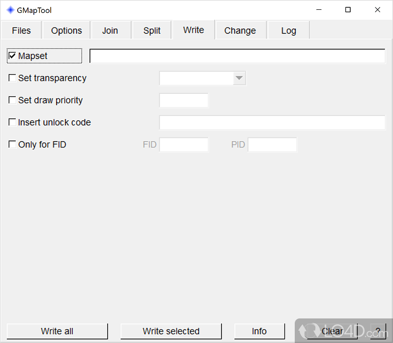 Program for splitting and merging maps in Garmin format - Screenshot of GMapTool