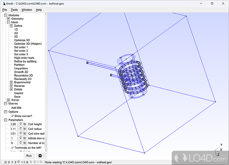 Accessible 3D mesh generator with a built-in CAD engine - Screenshot of Gmsh