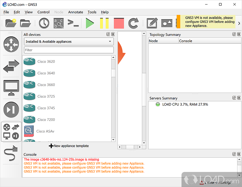 Additional Applications - Screenshot of GNS3