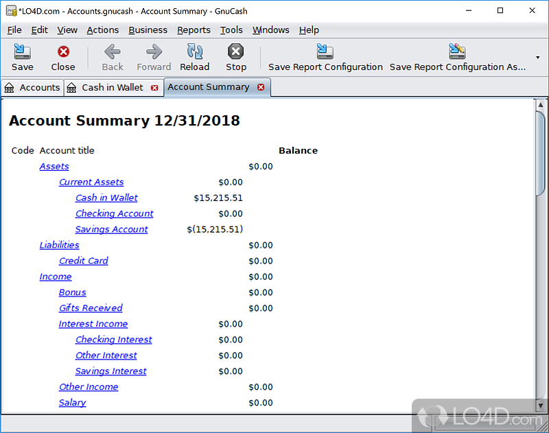 Personal and small-business financial-accounting software for Windows - Screenshot of GnuCash