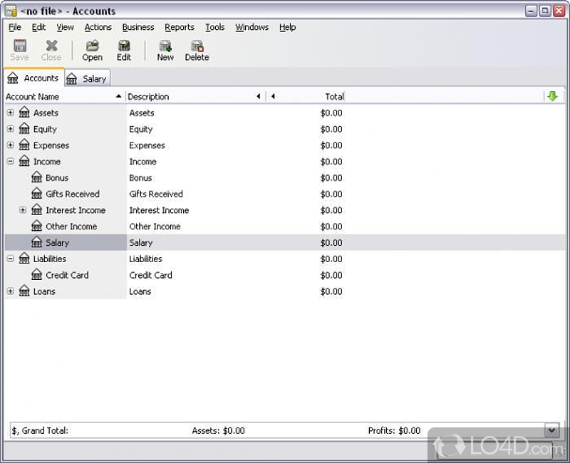 Financial-accounting software - Screenshot of GNUCash Portable