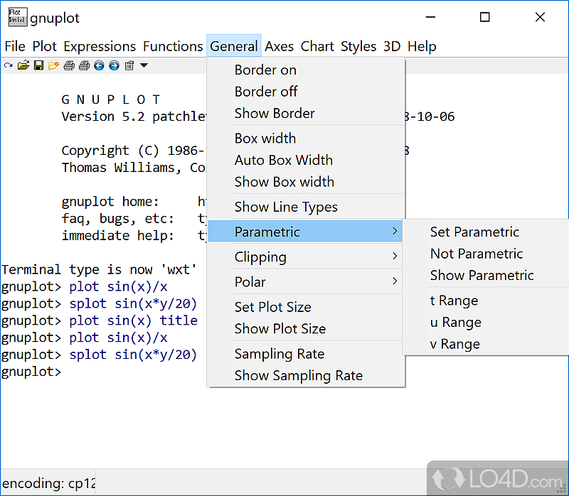 gnuplot screenshot