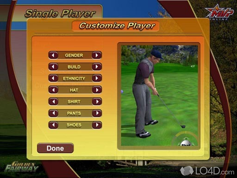 Golden Fairway MVP Golf: User interface - Screenshot of Golden Fairway MVP Golf