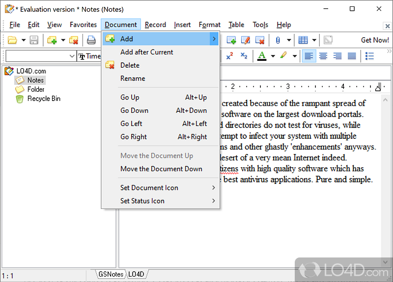 GSNotes screenshot