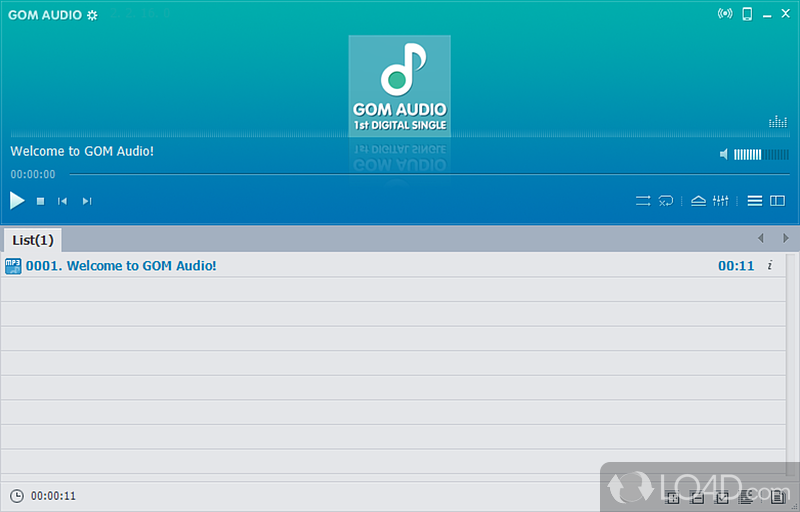 Audio player that can build playlists and load CD content and online streams, also providing various audio adjustment options - Screenshot of GOM Audio