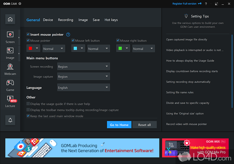 Provides you with an interesting selection of tools for enhancing your recordings - Screenshot of GOM Cam