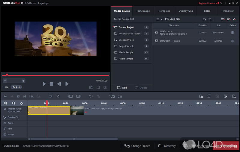 -looking video editing app with various customization tools - Screenshot of GOM Mix Pro