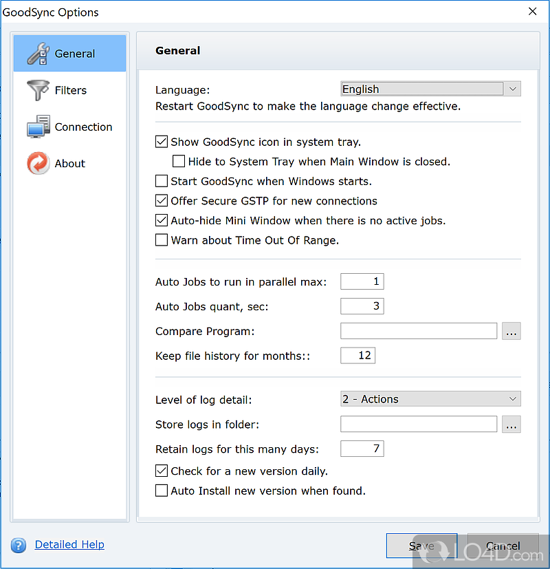 Allows you to manage synchronization better with filters - Screenshot of GoodSync