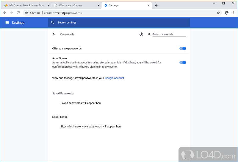 Bookmarks manager and personalization - Screenshot of Google Chrome Portable