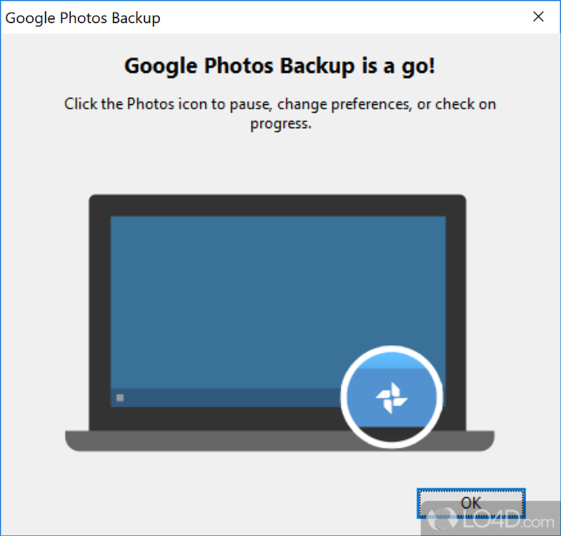 Google Photos Backup: Simple interface - Screenshot of Google Photos Backup