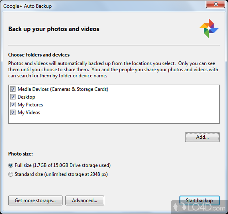 google photo desktop backup frozen