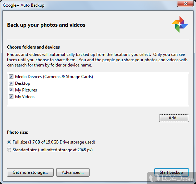 google photos backup