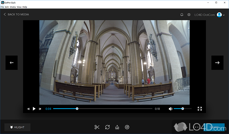 Edit photos and video made with GoPro camera - Screenshot of GoPro Quik