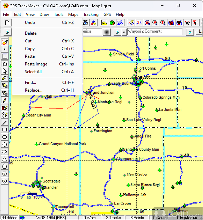 GPS TrackMaker: User interface - Screenshot of GPS TrackMaker