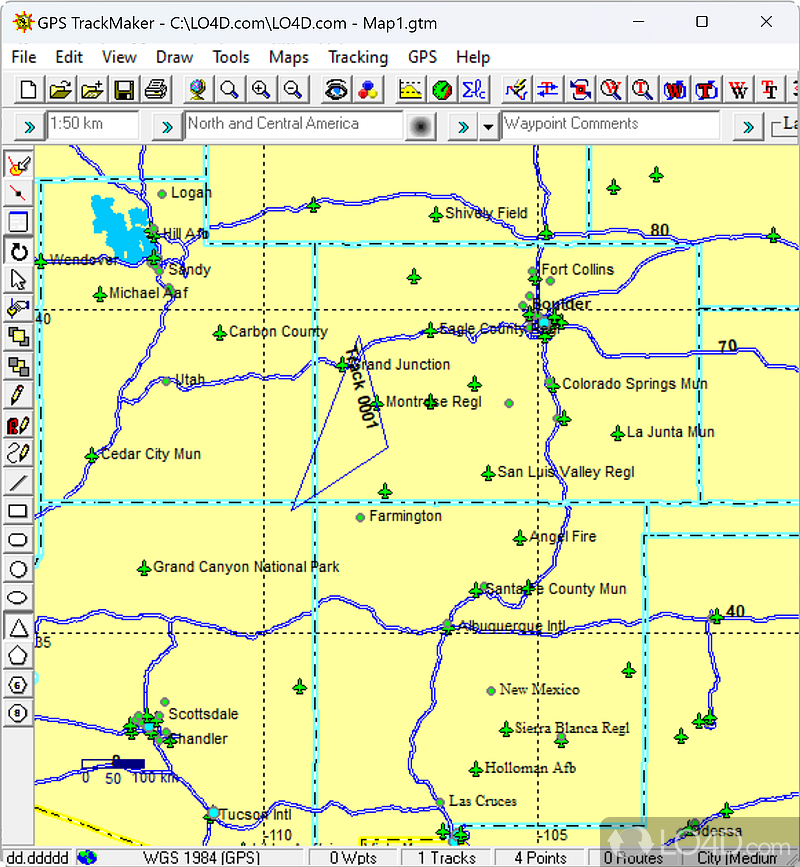 Software solution that easily use to plot courses, edit waypoints - Screenshot of GPS TrackMaker