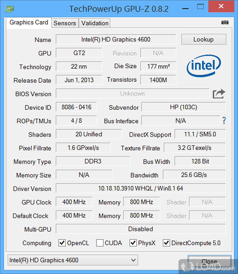 Installer and portable package - Screenshot of GPU-Z