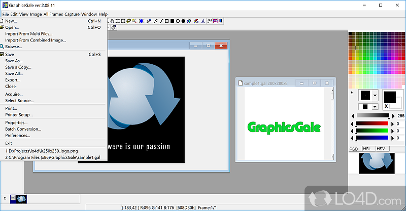 Create animated GIF, AVI. Preview them - Screenshot of GraphicsGale