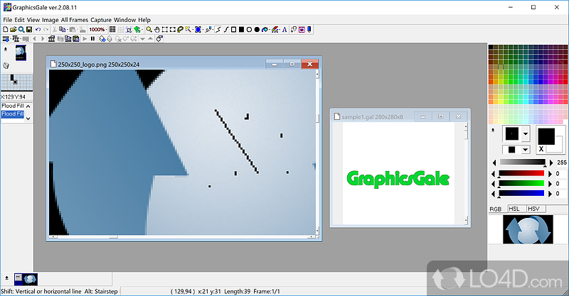 Old-school pixel editing, animation image editor - Screenshot of GraphicsGale