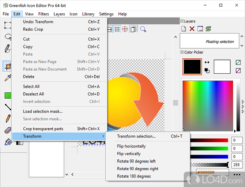 An excellent editor with which you can easily create professional-looking icons - Screenshot of Greenfish Icon Editor Pro