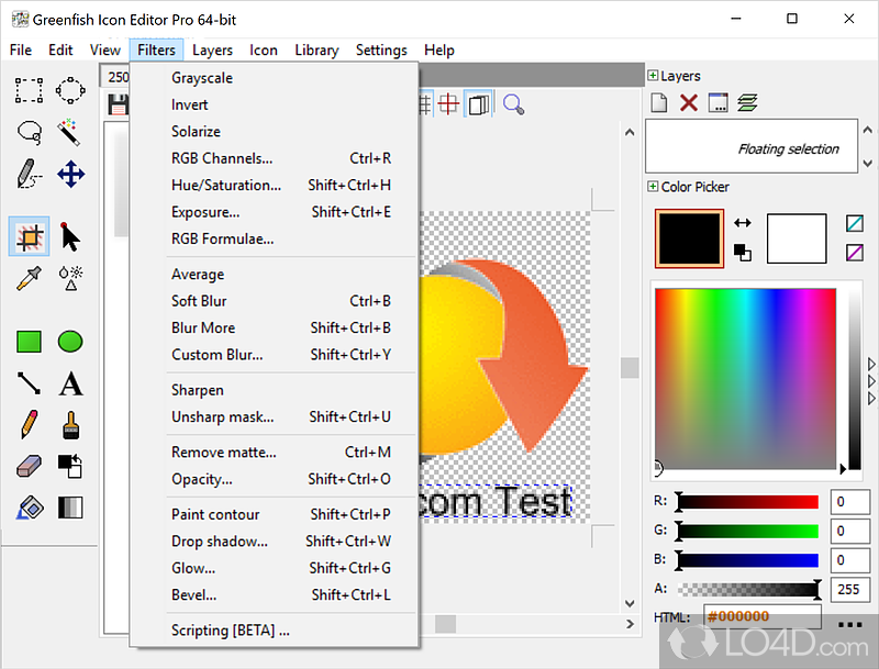 Greenfish Icon Editor Pro: User interface - Screenshot of Greenfish Icon Editor Pro