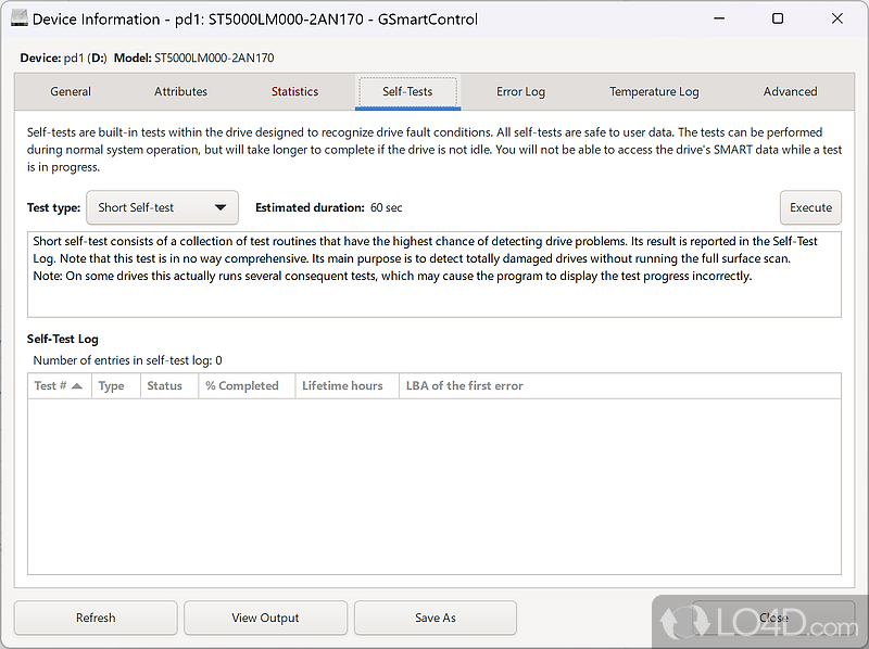 Comprehensive monitoring of your hard drive performance - Screenshot of GSmartControl