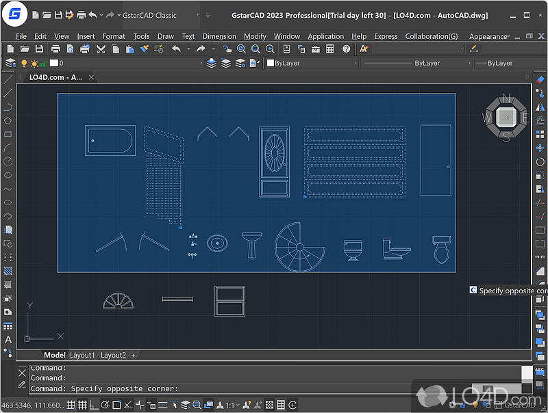 Capable CAD utility that will allow users to perform advanced 2D / 3D design - Screenshot of GstarCAD