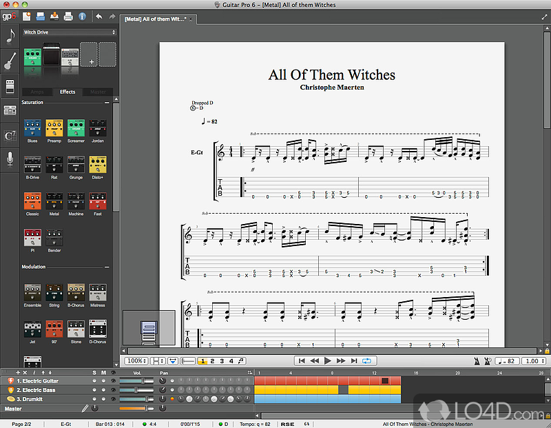 Edit compositions, tablature reader, audio mixer and more - Screenshot of Guitar Pro