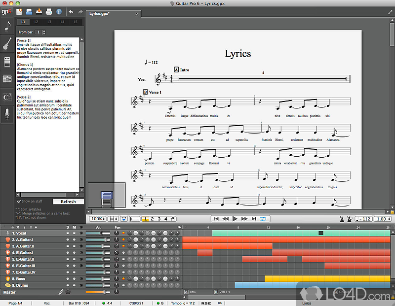 Guitar Pro: Interface - Screenshot of Guitar Pro