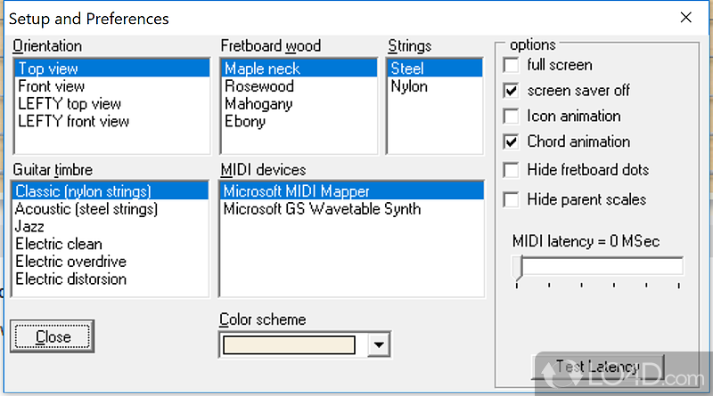 Tune your guitar and start playing - Screenshot of Guitar Scales Method