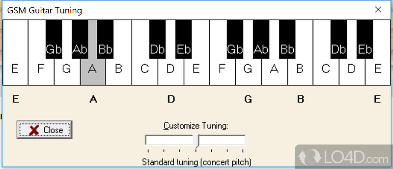 Guitar Scales Method: User interface - Screenshot of Guitar Scales Method