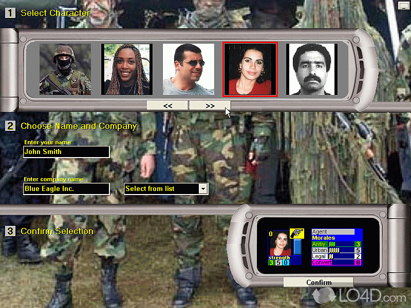 Guns, Girls, Lawyers and Dollars: User interface - Screenshot of Guns, Girls, Lawyers and Dollars