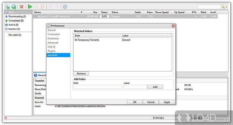 Extensible Bit Torrent client - Screenshot of Hadouken
