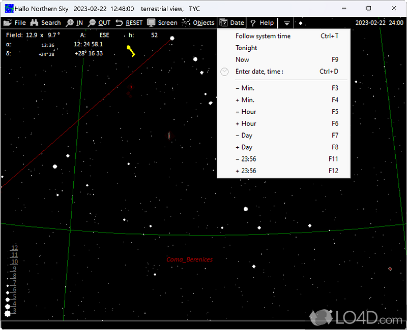 An overall comprehensive planetarium - Screenshot of Hallo Northern Sky