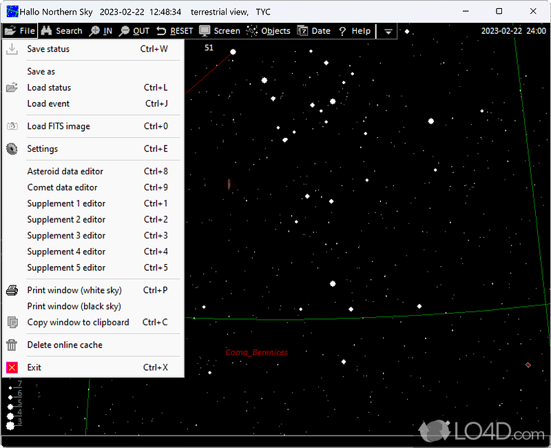 Planetarium to discover stars, asteroids and galaxies - Screenshot of Hallo Northern Sky