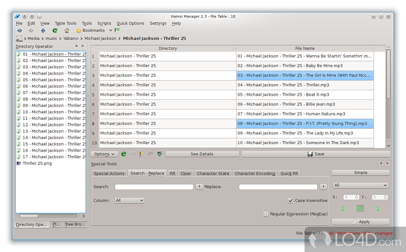 File manager that provides you with both basic and advanced features to make sure file are in perfect order - Screenshot of Hamsi Manager