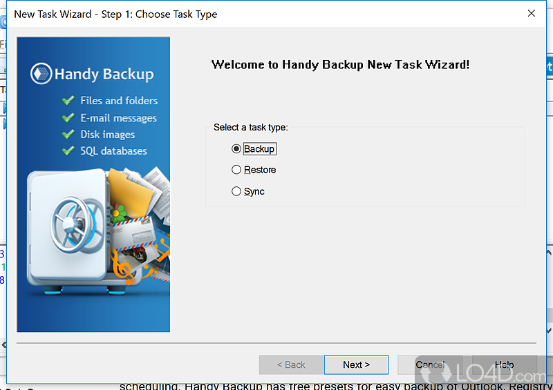 User-friendly interface - Screenshot of Handy Backup