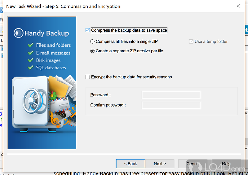 File, disk image and database backup to HDD, CD/DVD, Network/FTP/SFTP and Online - Screenshot of Handy Backup