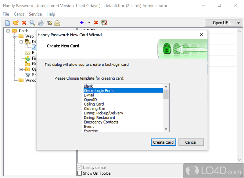 Multifunctional password and bookmark manager - Screenshot of Handy Password
