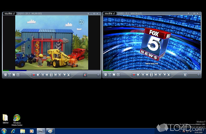 Hauppauge WinTV: User interface - Screenshot of Hauppauge WinTV