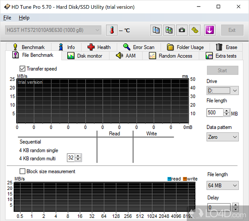 Scans and detects damaged blocks - Screenshot of HD Tune Pro