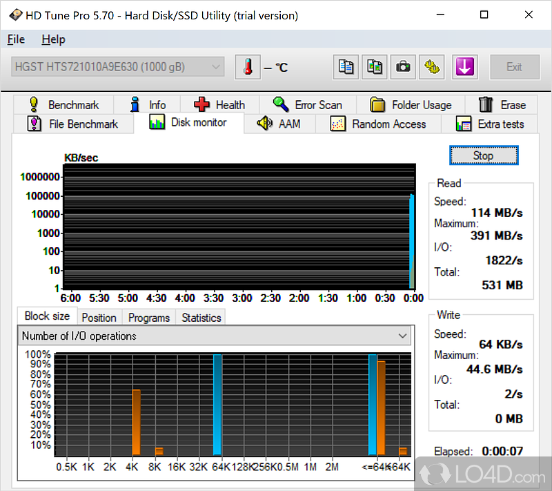 Gain access to detailed info on your hard disk drive - Screenshot of HD Tune Pro